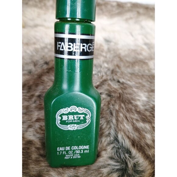 Faberge‎ Brut For Men Eau De Cologne 1.7 Fl Oz / 50.3 Ml Vintage Green Bottle - Picture 5 of 5